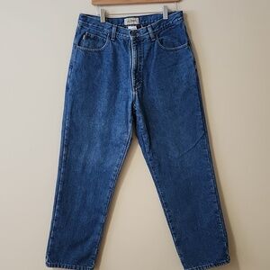 L.L. Bean Blue Denim Jeans with Plaid Lining 33x29